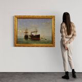 Great Seascape Painting Signed And Dated 1895