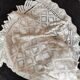 White cotton bedspread - sofa throw with geometric patterns