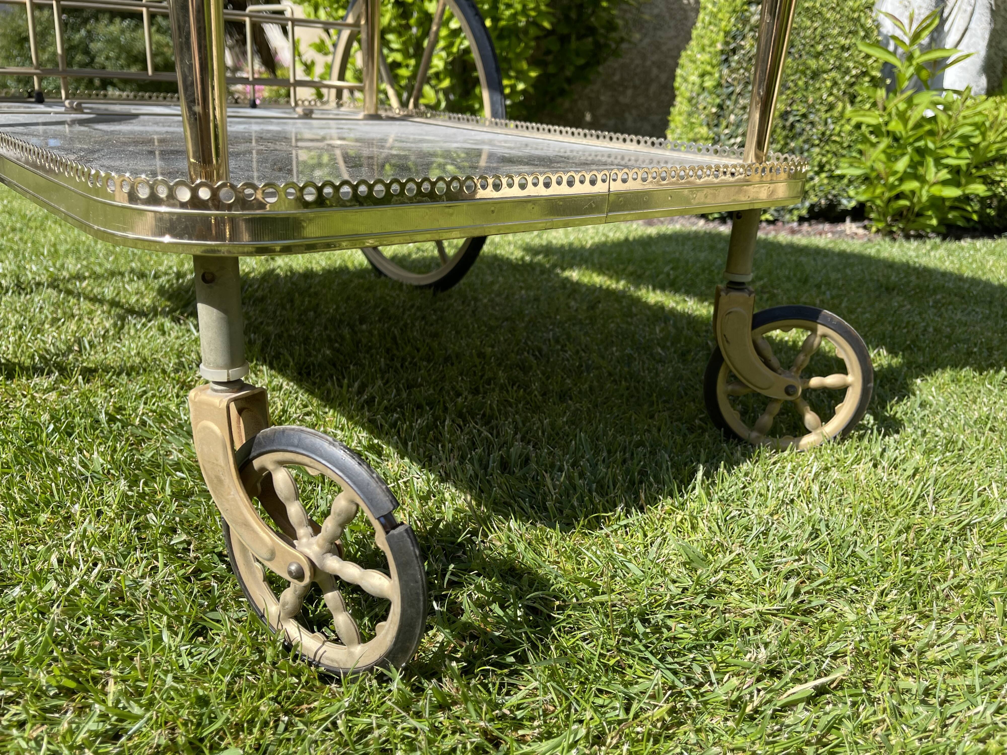Brass rolling bar trolley around 1960