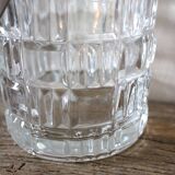 Vintage glass ice bucket with metal handle