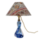 Vintage blue crystal table lamp Val Saint Lambert (unsigned)