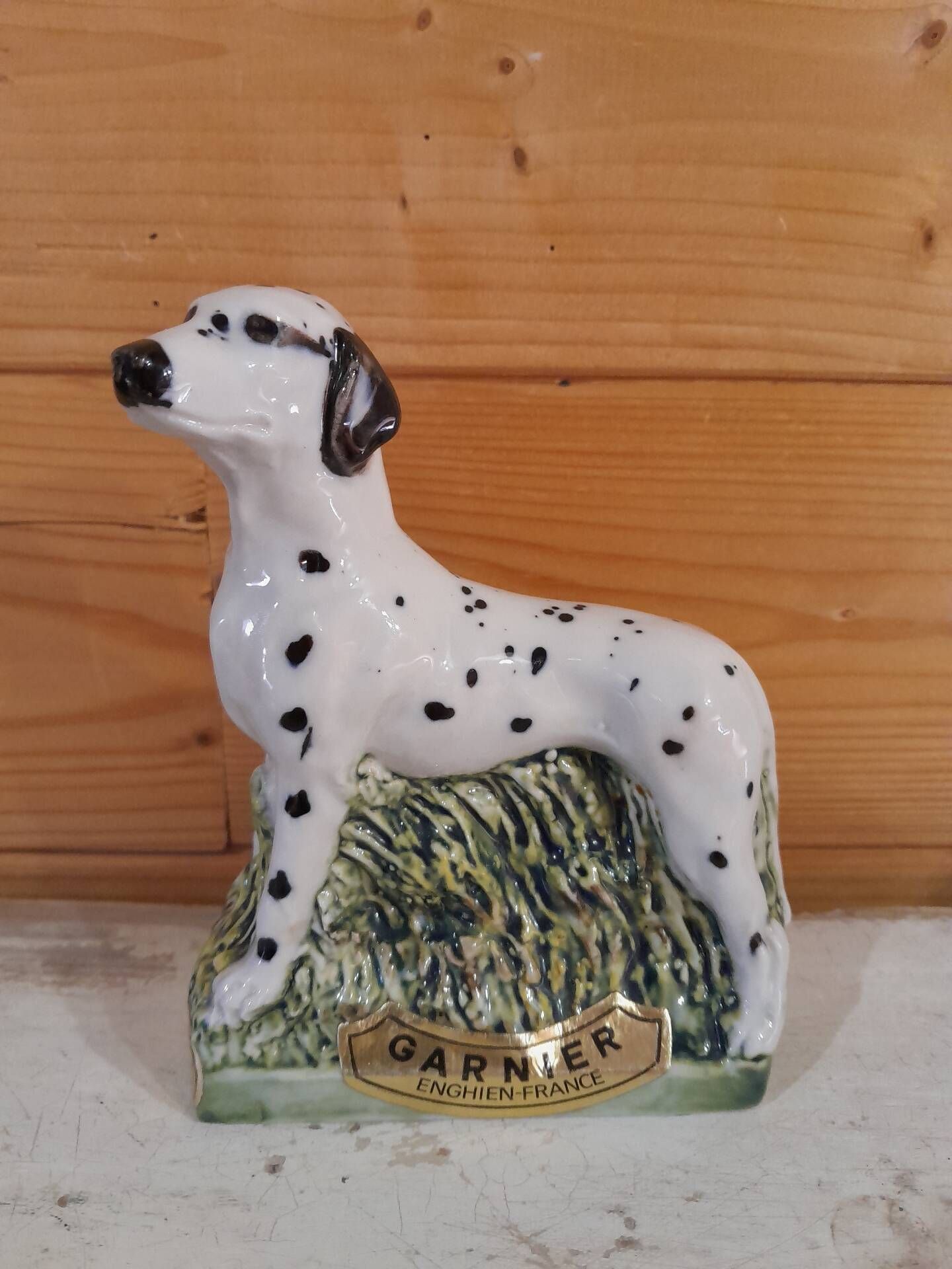 Old Garnier Liqueur Bottle - Dalmatian Dog (1972) - Vintage