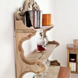 Old wall shelf carved in walnut