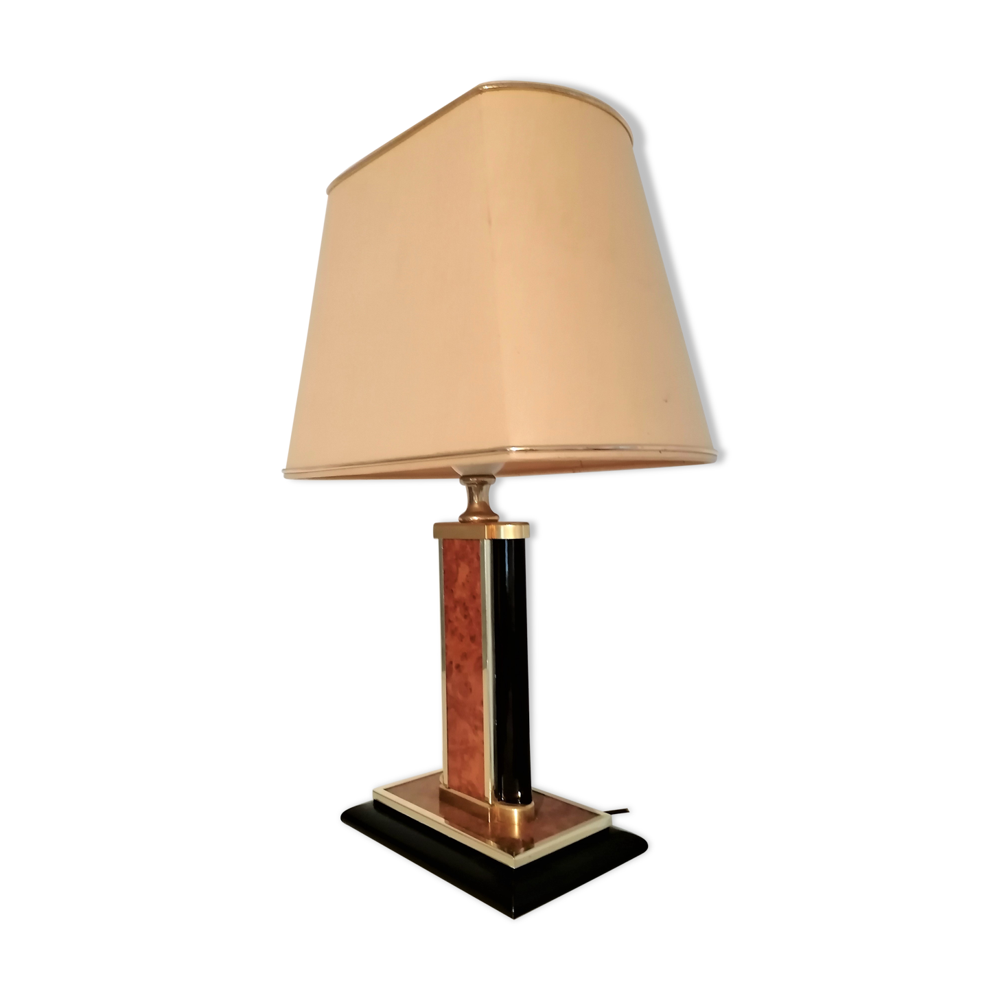 Lamp assembler decoration wood and metal gilded