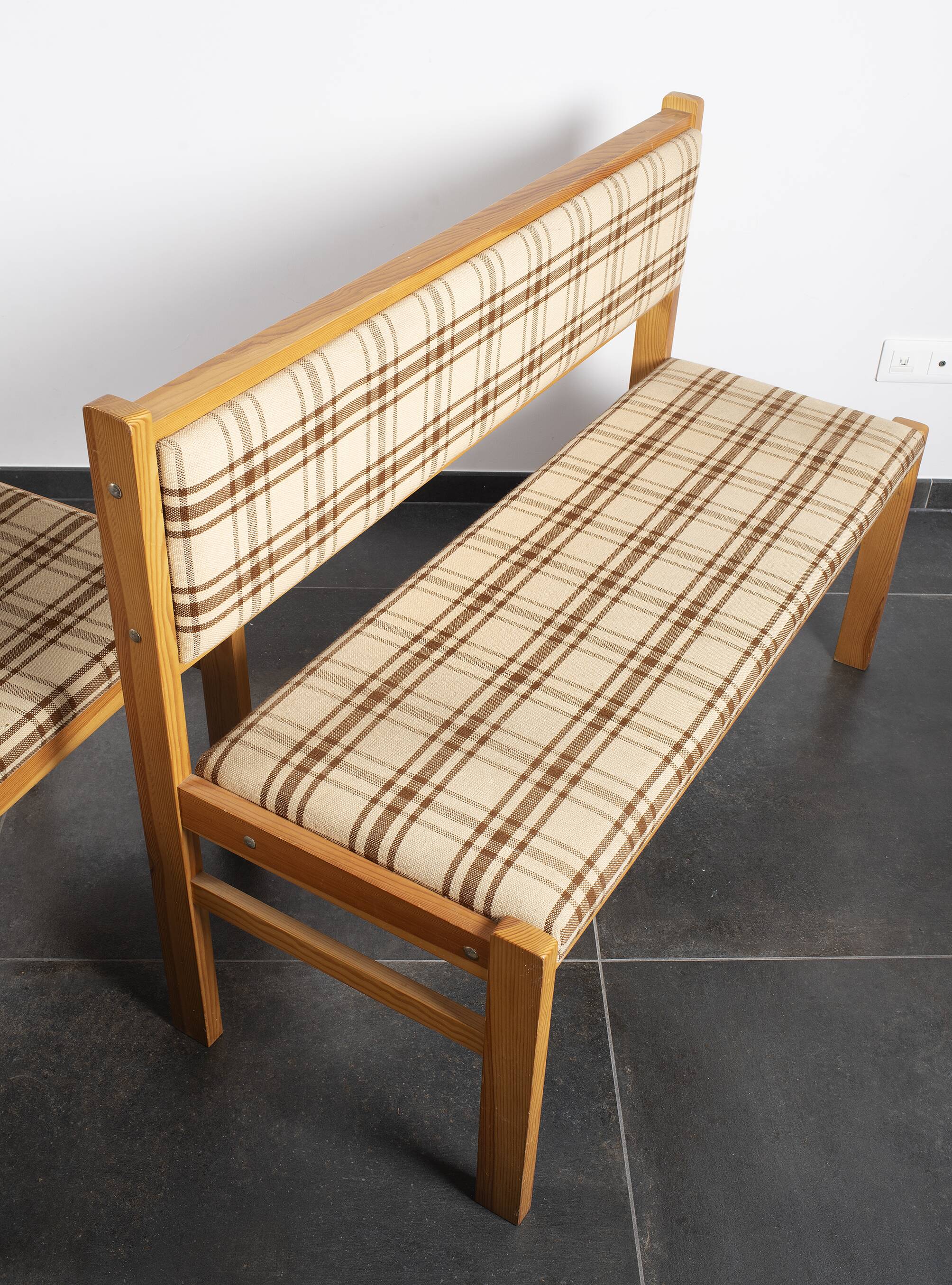 Pair of benches, corner benches, vintage