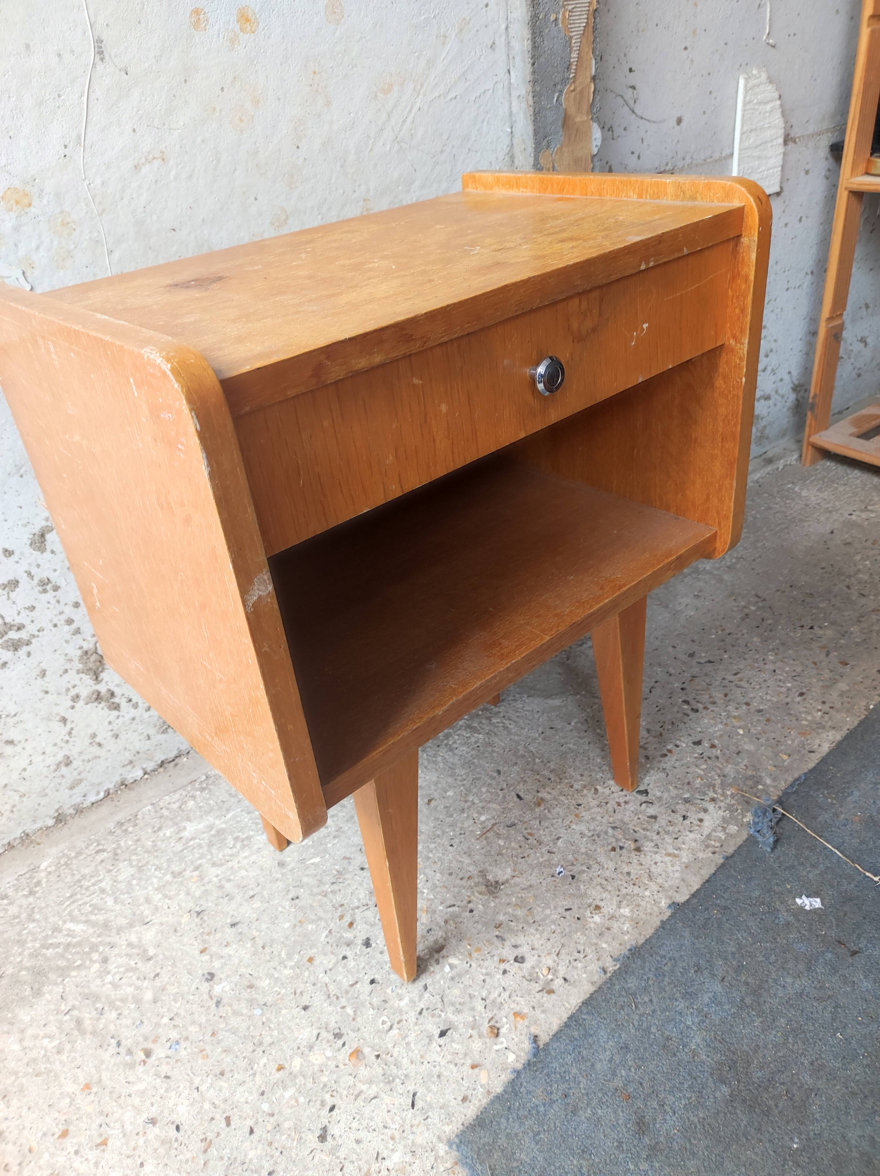Side bedside bedside table feet compass 1 vintage drawer