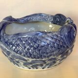 Chinese blue white fish planter