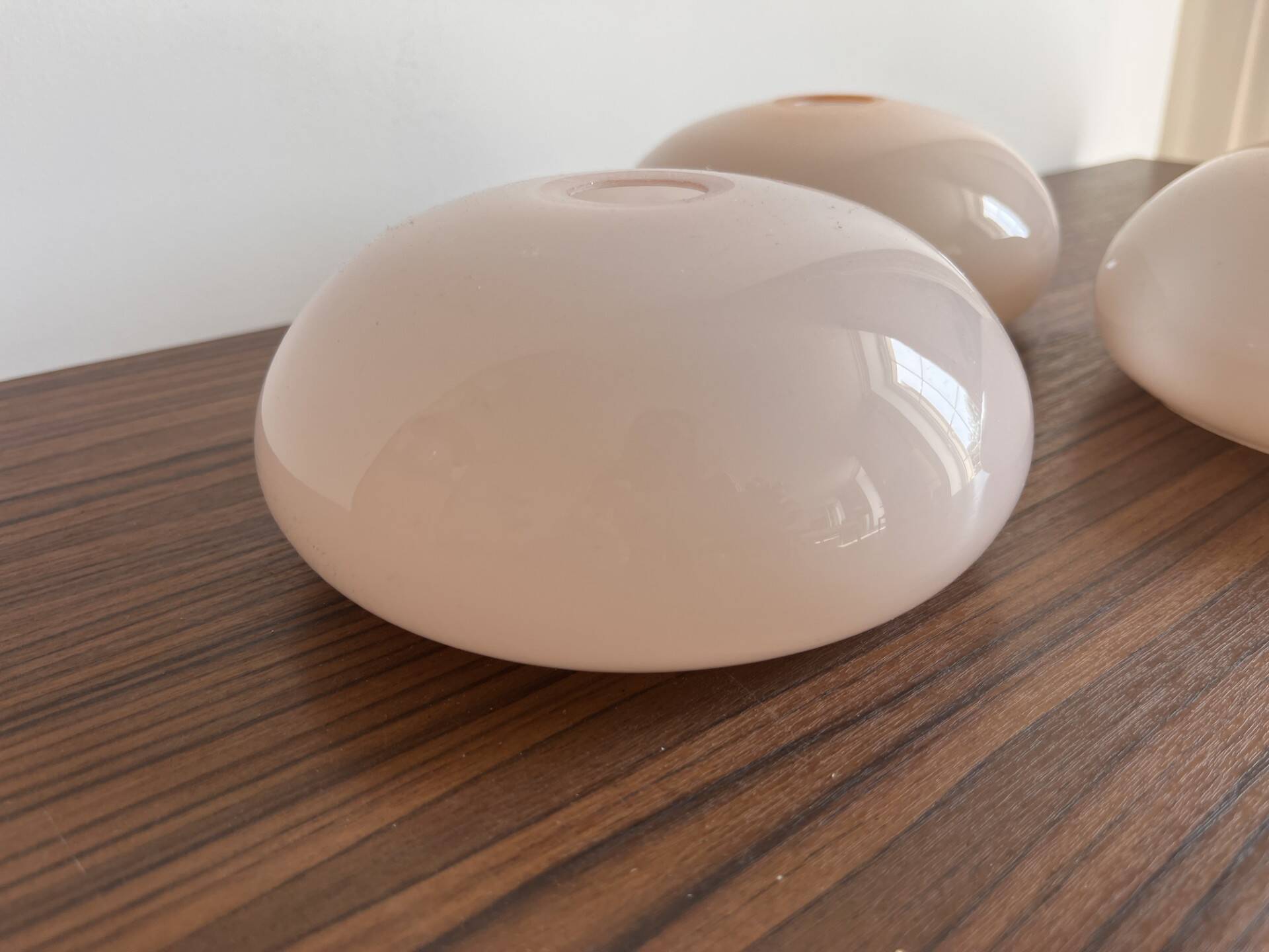 Set of 3 opaline lampshades