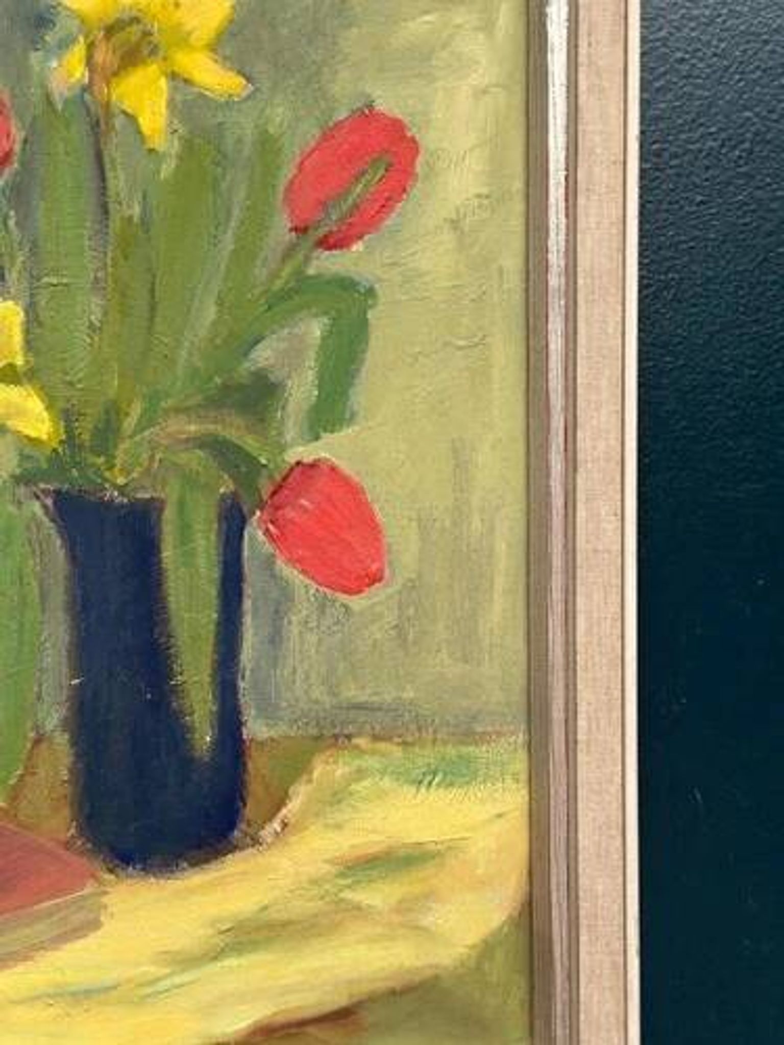 Swedish Oil on Panel “Spring Bouquet” by K Lundquist, Vintage & Framed 40×48cm