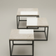 Coffee table 60x60 cream marble