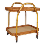Vintage rolling rattan server