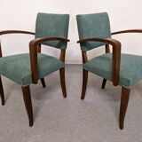 Pair of art deco style bridge armchairs