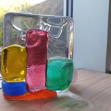 Colored glass sculpture