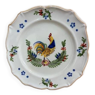 Beautiful decorative coq ceramic plate signed