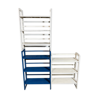 Set of three vintage folding shelves