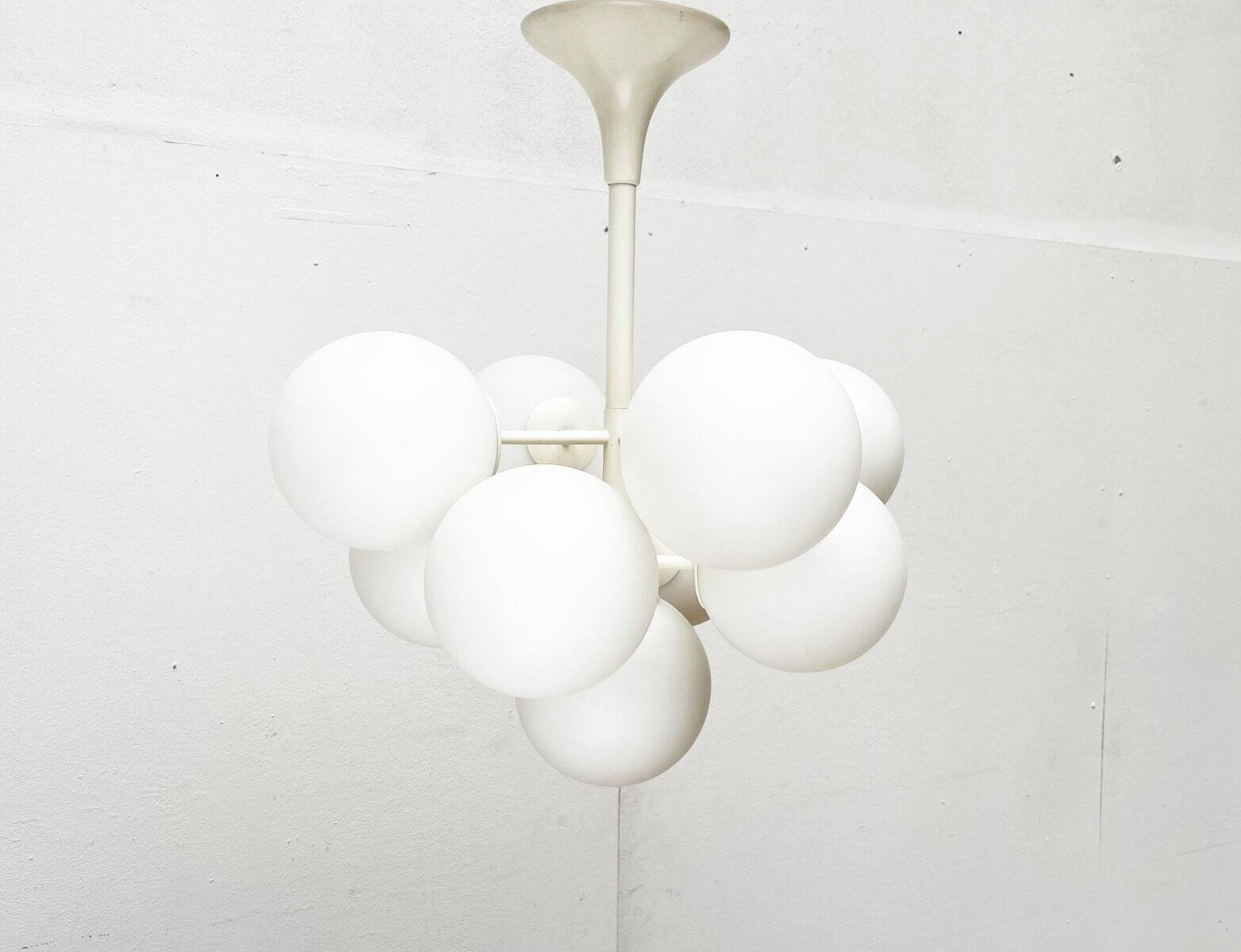 Mid-century modern Swiss glass replacement part for E.R. Nele Temde lamps, 1960s.