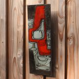 Enamelled lava wall plate