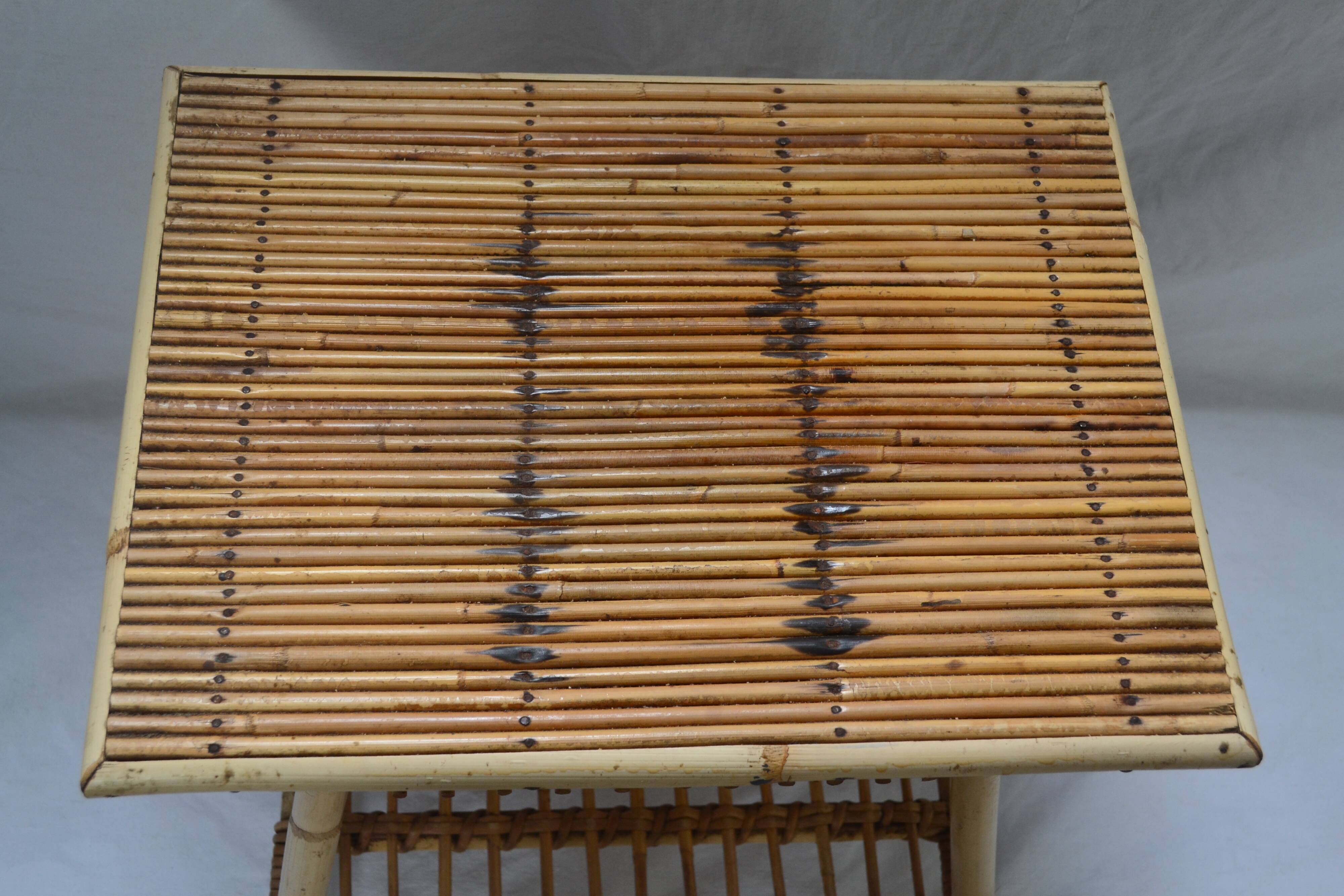 Vintage rattan bedside