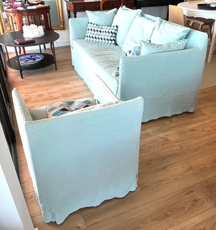 Gervasoni ghost sofa + covers + matching armchair