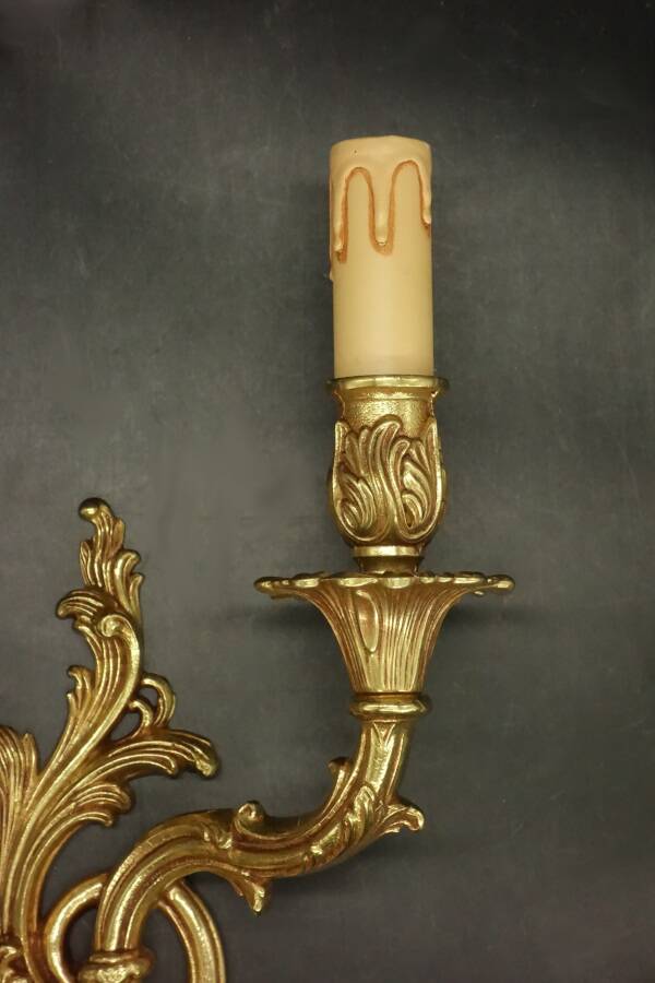 Pair of large Rocaille / Rococo / Baroque style wall lights