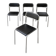Bauhaus Style Chrome Tubular Steel Chairs, Black Faux Leather, Italian Modernist Dining