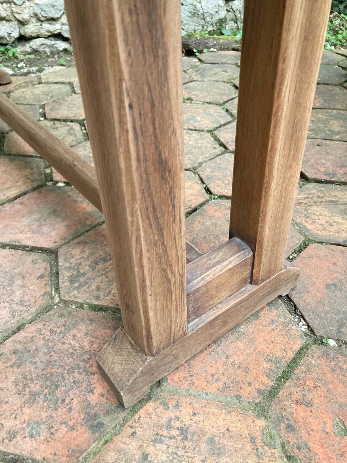 Pair of antique solid oak benches