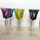 Set of six Val Saint Lambert crystal wine glasses