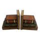 Pair of bookends (& secret boxes) in trompe l'oeil Stacked books