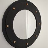 Modernist design leather mirror from the 40s