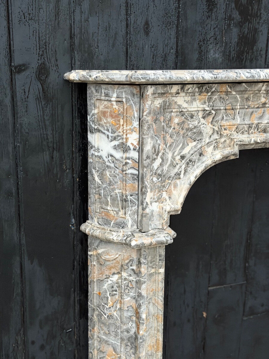 Regency fireplace in grey Ardennes marble, 18th century