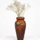 Vase breton en bois sculpté et laiton, Bretagne, France, 1960s