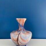 Opaline Florence pitcher vase in marble blue color
