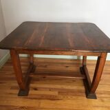 Art Deco extendable desk table with U-shaped base