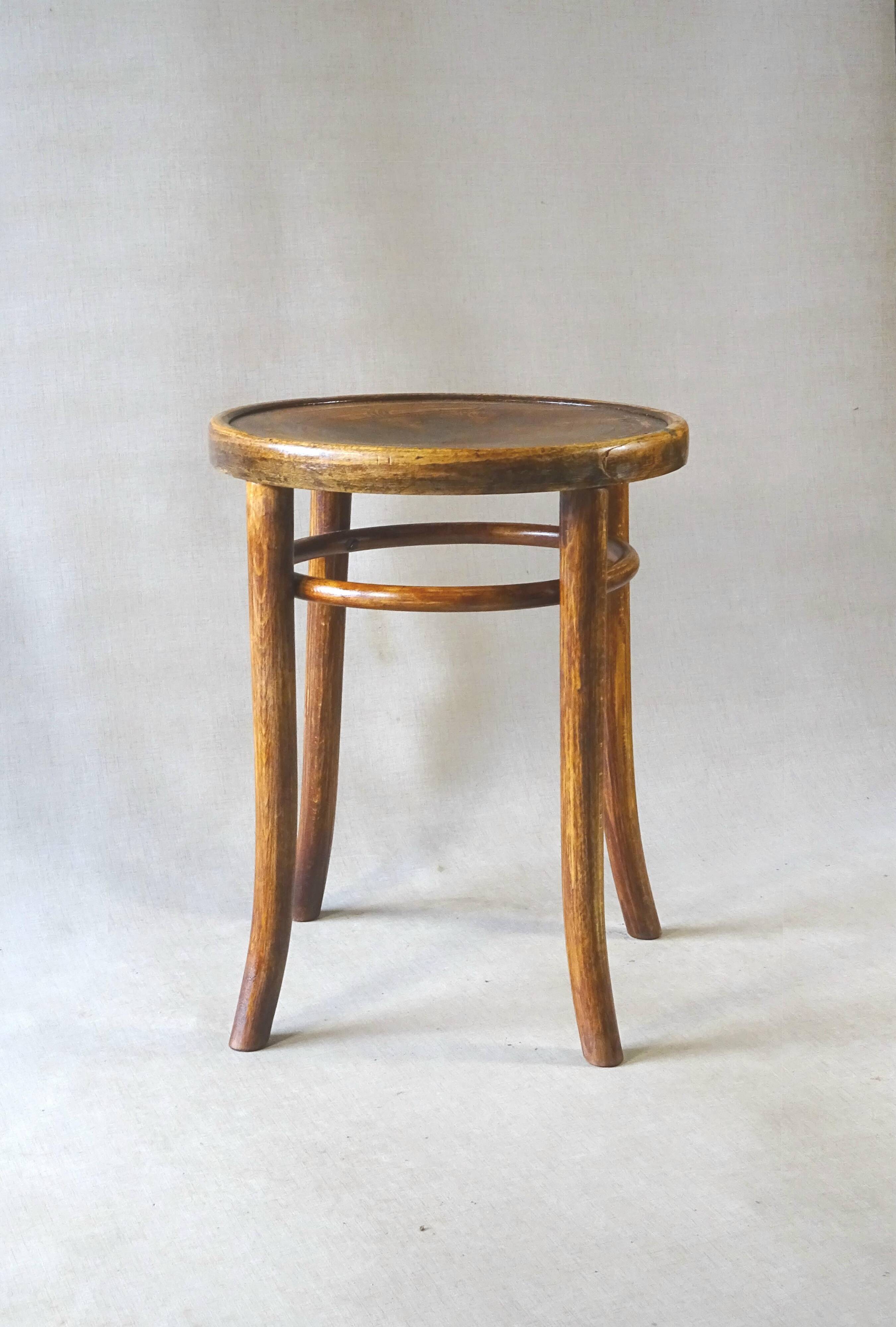Baumann or Fischel stool, around 1930 with floral seat