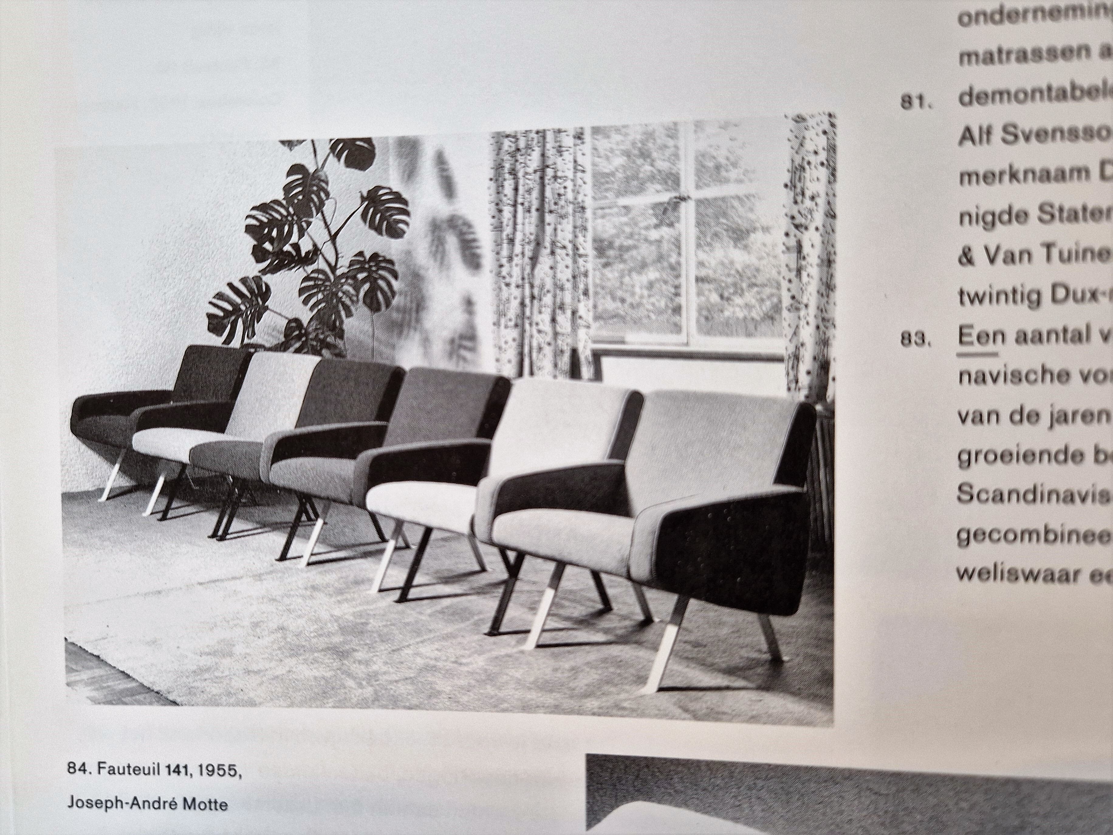 Set of 2 model 141 lounge chairs by Joseph Andre Motte by Artifort, The Netherlands 1955