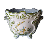 Large cache pot Moustier Sainte Marie in ceramic.