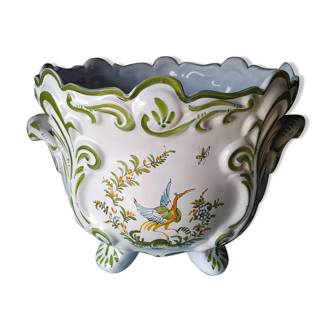 Large cache pot Moustier Sainte Marie in ceramic.