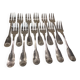 12 silver-plated metal cake forks by silversmith Cailar Bayard, shell design