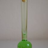 Sweden Sweden 1960 60's small soliflore vase green glass bullicante