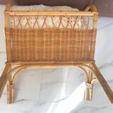 Old rattan magazine rack from the 70s