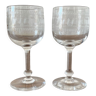 2 verres à vin blanc anciens en cristal frise gravé XIXe
