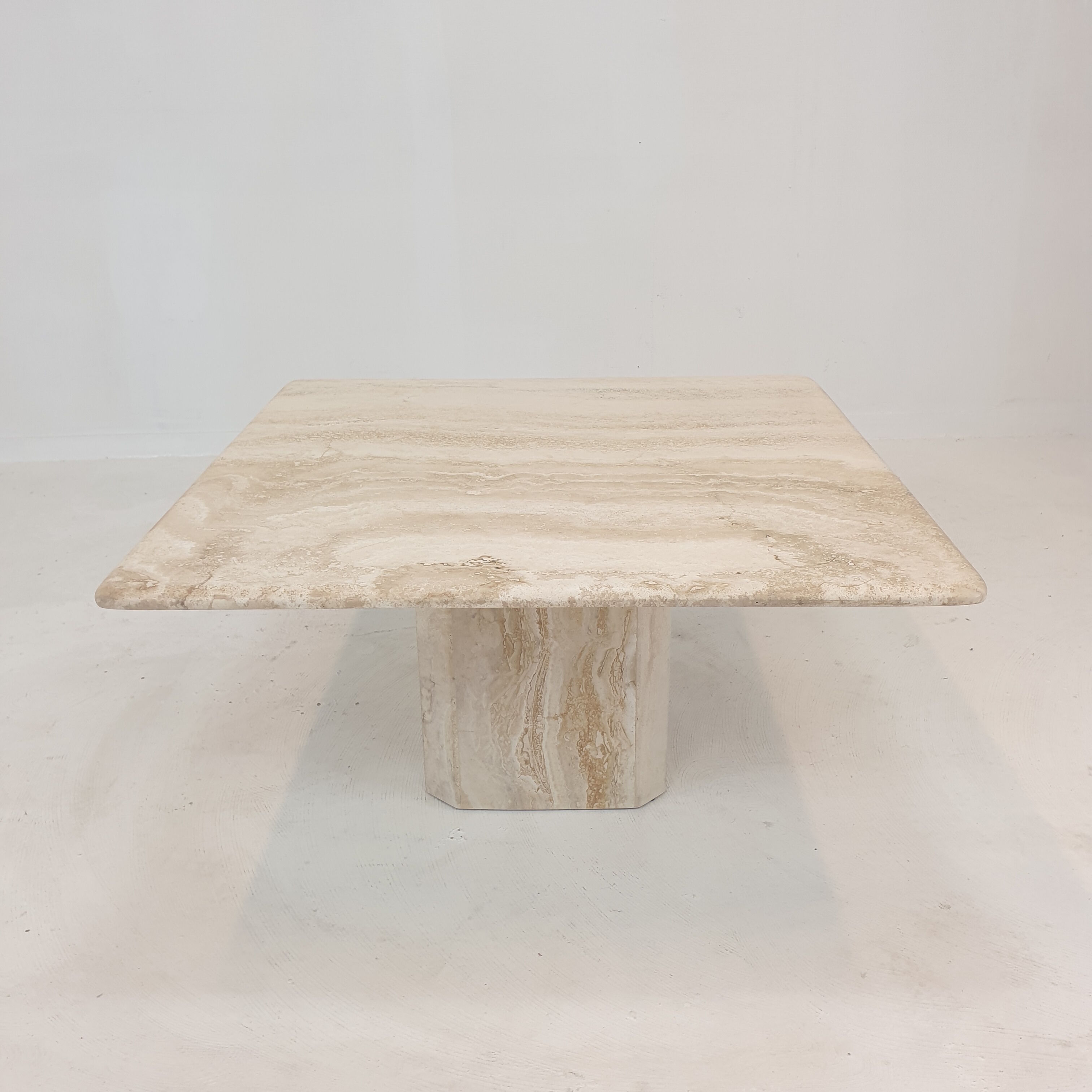 Italian travertine coffee table, 1980's