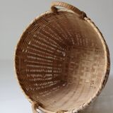 Vintage woven bamboo planter
