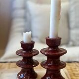 Colorful burgundy red designer candlestick holder