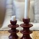 Colorful burgundy red designer candlestick holder