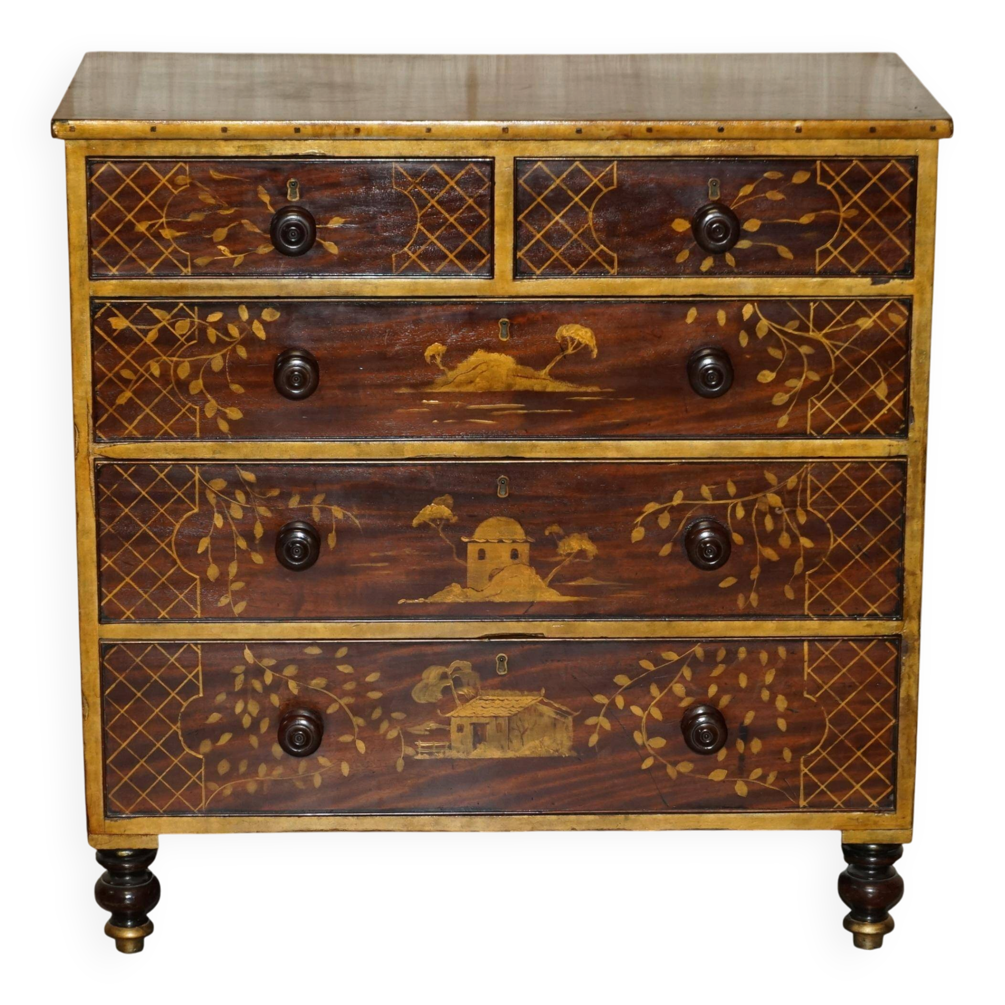 Commode chinoise chinoiserie victorienne antique vers 1860