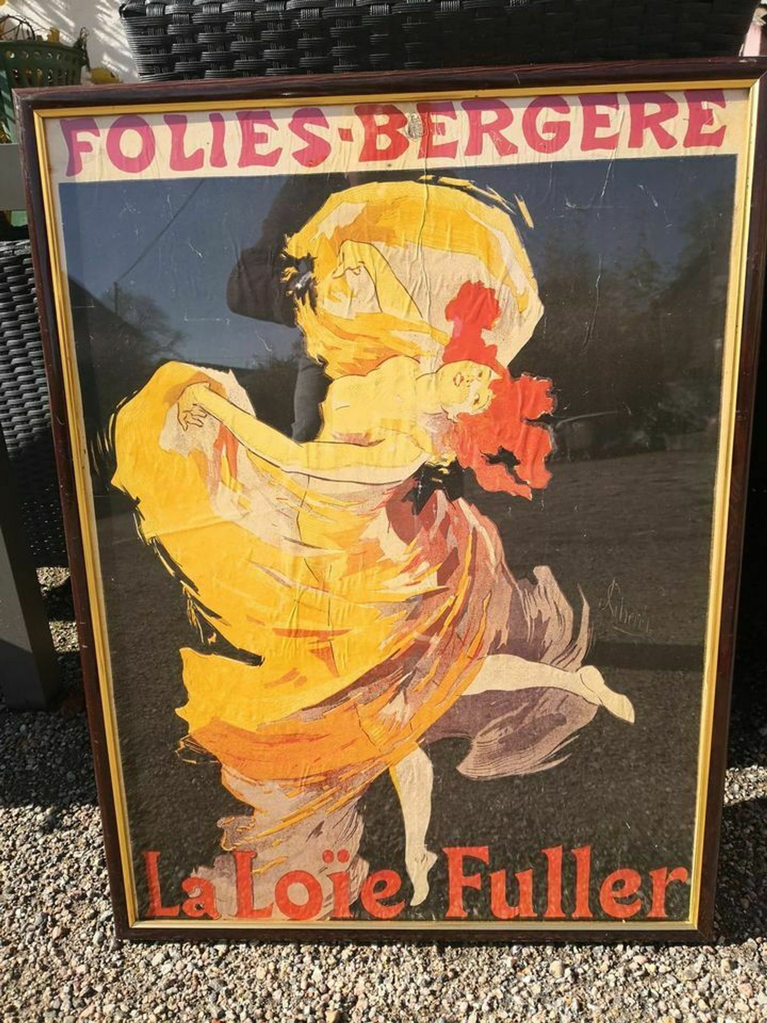 ancient poster by Jules Chéret Folies-Bergère, La Loïe Fuller 1893