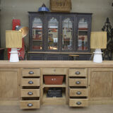 Buffet enfilade à 2 portes et 9 tiroirs en chêne