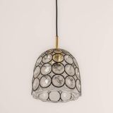 Iron and clear glass pendant by limburg, germany, 1960s.
