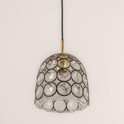 Iron and clear glass pendant by limburg, germany, 1960s.